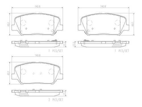 Imagen 2 de 4 de Balatas Brembo Kia Optima Sxl 2013 Delanteras Cerámica