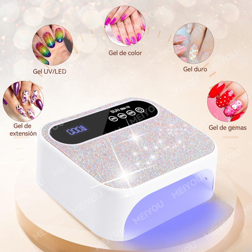 Lámpara de Uñas MEIYOU 168W 42 UV LED 4 Ajustes de Temporizador y Pantalla LCD Lámpara de gel de Curado Portátil más Rápido