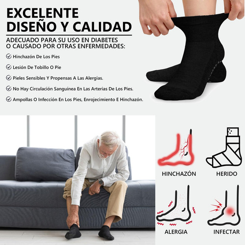 Calcetines Para Diabéticos 4 Pares, Calcetines Diabeticos