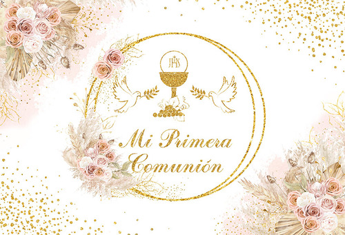 Fondo De Foto Simple Rama Paloma Primera Comunión