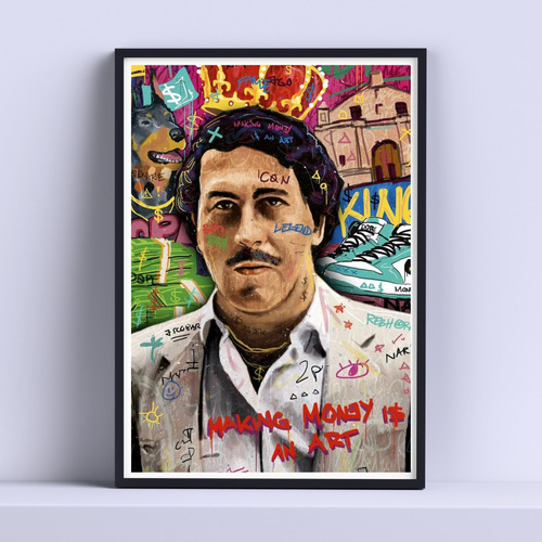 Cuadro Pablo Escobar Pop Art 30x40cm Listo P Colgar