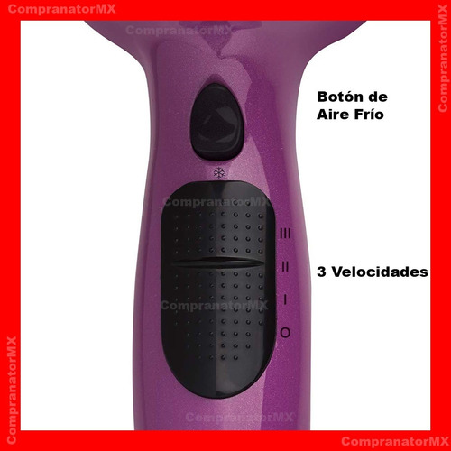 Secadora de cabello Revlon Essentials Control de frizz RVDR773 violeta y negra 110V