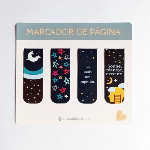Kit 4 Marcadores De Páginas Magnéticos Exclusivos Estrelas