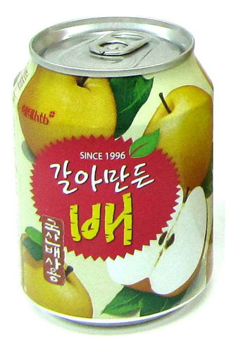 Suco Pêra Com Pedaços Da Fruta Coreano Cx C/ 12 Latas