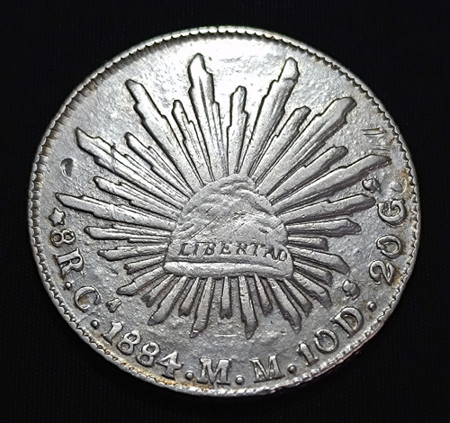 Mexico 1884 8 Rs. Chihuahua Mm Doble Troquelado Ve Fotos Cs