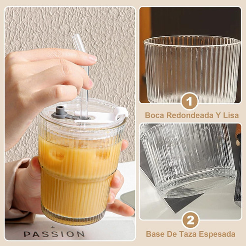 1 Juego De Vasos De Vidrio Con Tapa