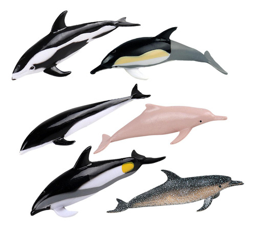 6 Piezas Mini Figuras De Delfines Modelo Colección De