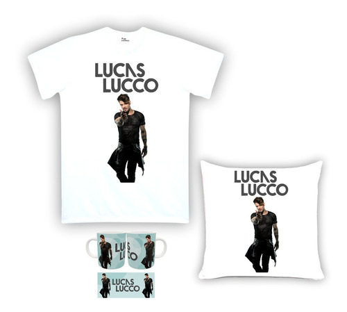 Imagem 1 de 1 de Kit Camiseta, Almofada E Caneca Lucas Lucco