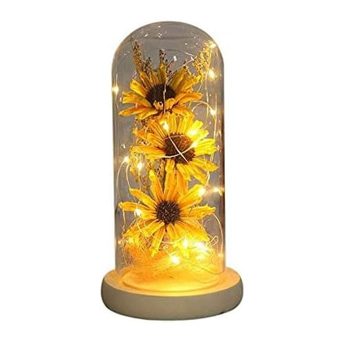 Sunflower In Glass Dome Gifts For Women Enchanted Flowe...