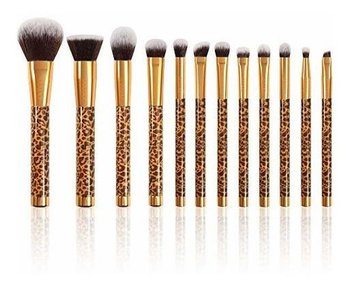 Pinceles De Maquillaje Docolor Leopard 12 Piezas Set De Pinc