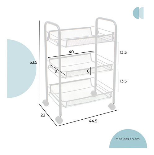 Carrito Organizador Talsi 1653 Color Blanco