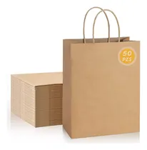 Comprar 50pcs Bolsas De Papel Kraft Ecológicas Bolsas Embalaje Envio