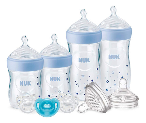 Set De Teteros Nuk + Chupos Azul