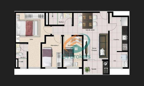 Imagem 16 de 17 de Apartamento Com 3 Dormitórios À Venda, 69 M² Por R$ 270.000,00 - Cidade Jardim Cumbica - Guarulhos/sp - Ap2148