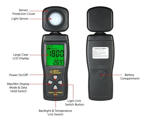 Luxometro Digital - Rango 0 - 200.000 Lux -somos Comercialoz