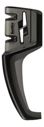 Smith's 50097 Afilador de cuchillos eléctrico compacto | Blanco y gris |  Afilador de cuchillos de cocina de 2 etapas | Eléctrico y manual | Guía de