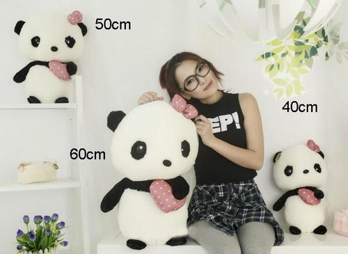 Peluche Panda Antialergico Corazon + Bolsa Regalo