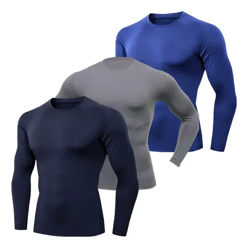 MLB 5363592968 Kit 3 Camiseta Termica Blusa Proteco Uv Manga Longa Inverno JM