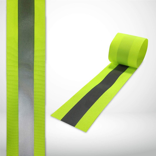 Faixa Refletiva Verde Fluorescente Para Uniforme 50mts