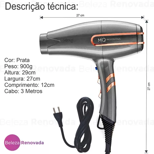 Secador de cabelo MQ Professional Vênus chumbo 127V