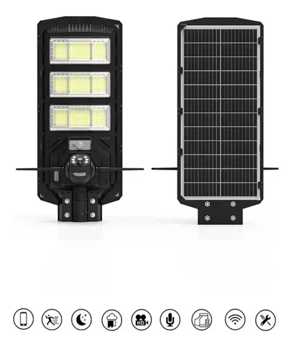 Foco Solar Con Camara Wifi App 2 En 1 Fullhd Vision Nocturna Luz Blanco frío