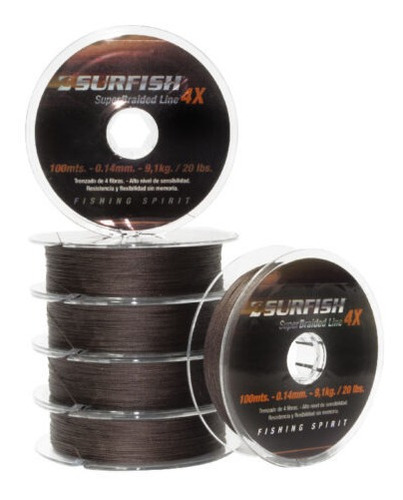 Multifilamento Surfish Braided Line 4x 0.18mm 27lb 100m