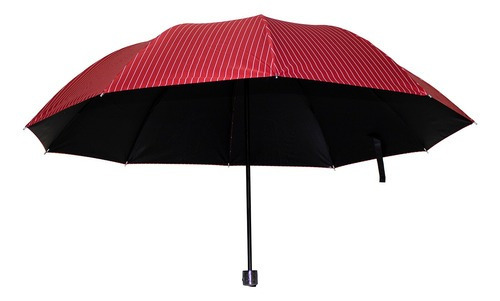 Guarda Chuva Blackout Proteção Uv Forro Preto Liso Reforçado Cor Vermelho Desenho do tecido Listrado