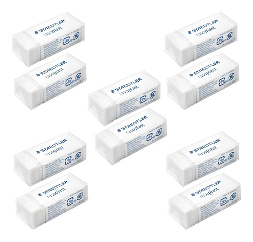 10 Goma Borrar Lapiz Staedtler Rasoplast Blanca 526 B30