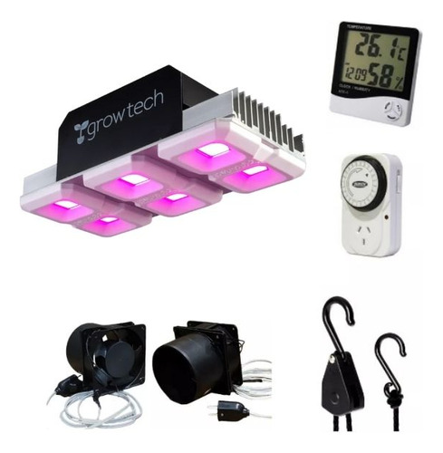 Kit Extraccion Y Led Indoor Growtech 300w Completo P/ 80x80