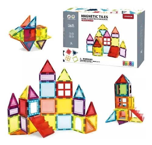 Set De Construcción Magnetico Bloques Imanes 26 Piezas 