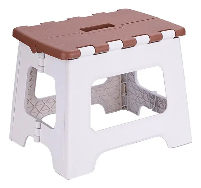 Banco Plegable Amerza de Polipropileno, Antideslizante para Camping y Jardín, Marrón