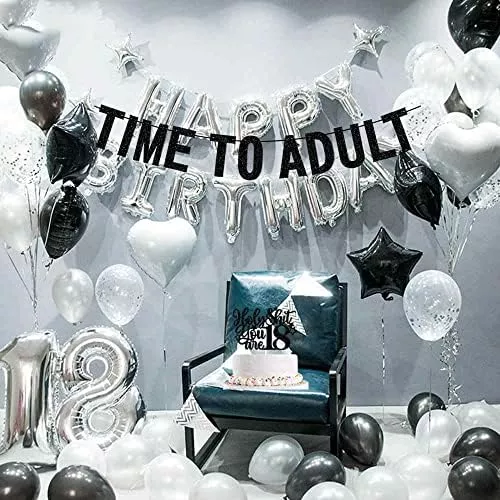 Pancarta De Tiempo Para Adultos, Decoración De 18 Cumpleaños