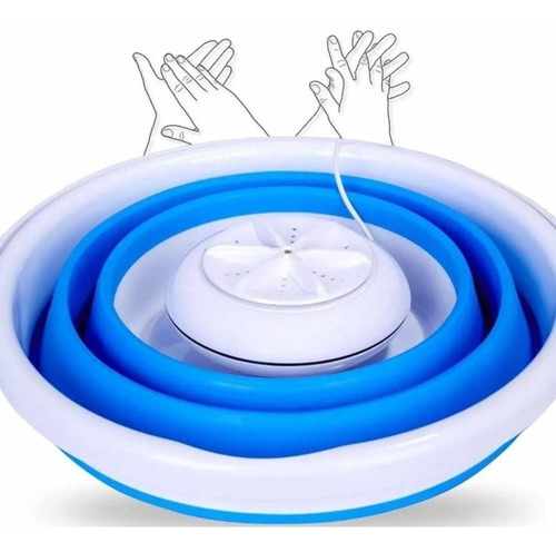 Imagen 5 de 7 de Mini Lavarropas Portátil Balde Silicona Lavador Usb Plegable