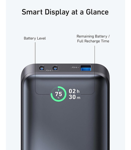 Power Bank Anker Cargador portátil Power IQ 3.0 con Salida máxima PD de 30 W PowerCore 30 W batería de 10,000 mAh para iPhone 17 Series MacBook DELL Microsoft Surface iPad Pro y Más Negro