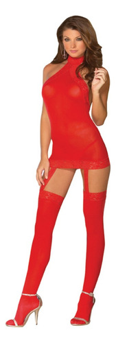 Sexy Vestido De Encaje Para La Intimidad Ropa De Dormir Rojo