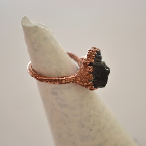 Imagen 7 de 8 de Anillo Turmalina Negra, Cobre, Piedra De Proteccion