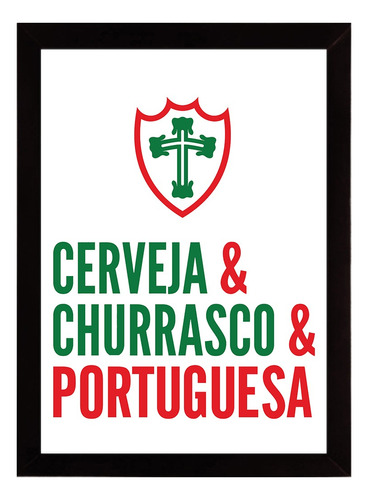 Lusa, Portuguesa, Cerveja, Quadro Com Moldura 33x24cm
