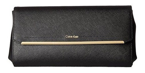 Clutch Negro Cindy Saffiano De Calvin Klein Para Mujer