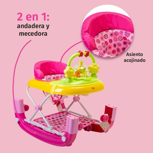 Andadera Mecedora Para Bebé Aeiou Carrusel Musical 2 En 1