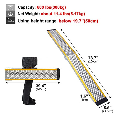 78.7 L × 8.5 W Car Ramps, 600 Lbs Capacity Foldable ...