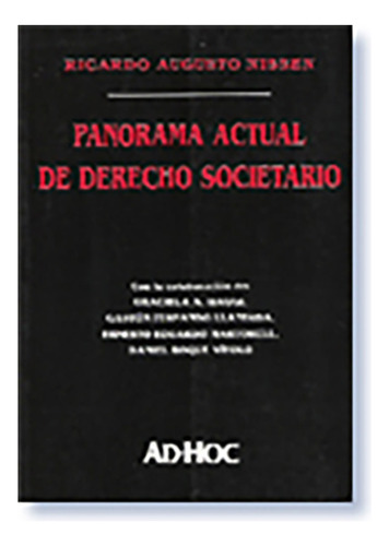 Panorama Actual De Derecho Societario - Nissen, Ricardo A