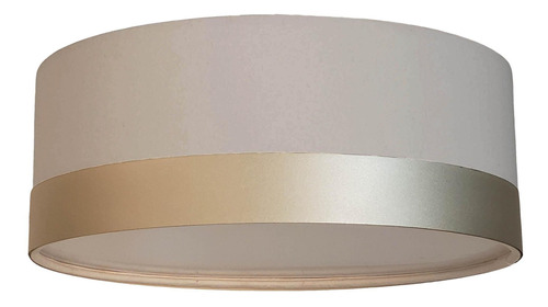 Luminária Plafon Cúpula Cinza Com Detalhe Bronze 50x15