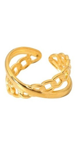 Anillo Acero Chapado En Oro De 18 K Ajustable, Por Unidad