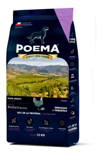 Alimento Perro Poema Adulto Pollo 12kg