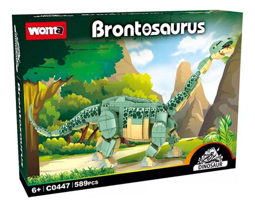 Juego De Bloques Armable Brontosaurus Woma