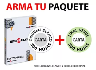 Autocopia Original Blanco Carta + Final Verde - 1,000 Hojas