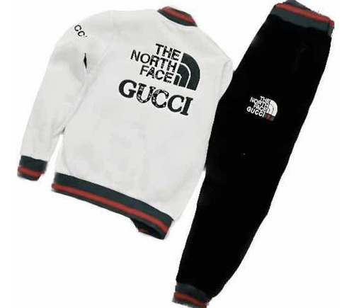 Conjunto Para Hombre The North Face Gucci - Blanco Y Negro