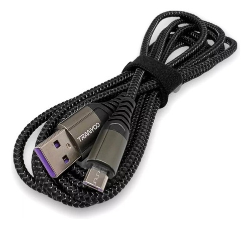 Cable Micro Usb Tranyoo Micro Usb 5a High Speed 2mts Mallado Color Negro