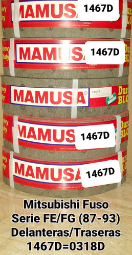 Imagen 1 de 2 de Bandas De Frenos 1467d=0318d Mitsubishi Fuso Canter Fe/fg