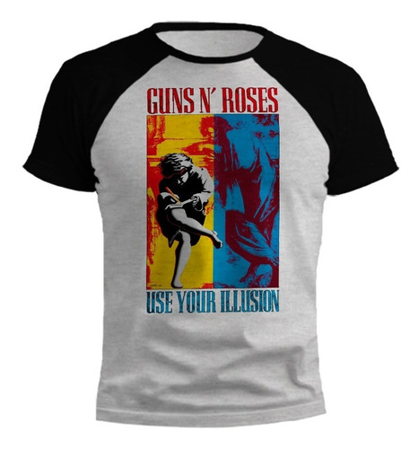 Remera Guns N Roses Diseños Gris Ranglan